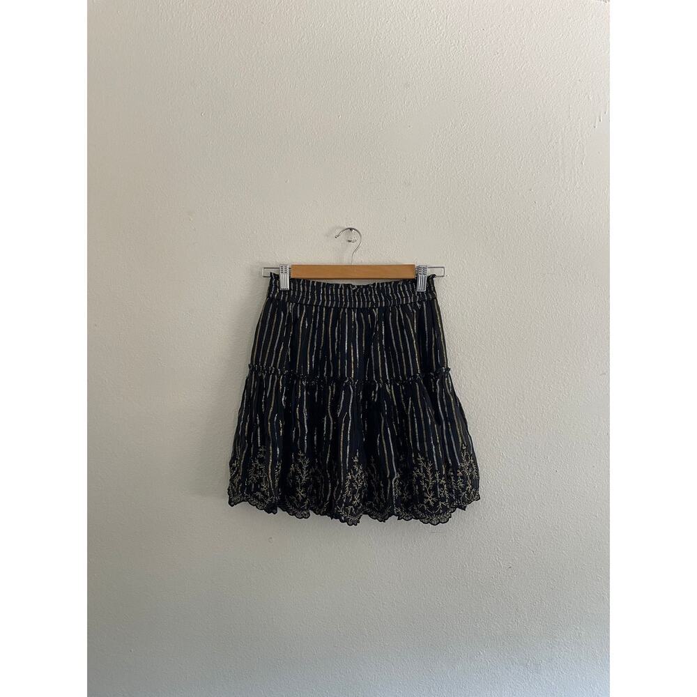 NWT Misa Los Angeles Embroidered Tiered Mini Skirt Size XS